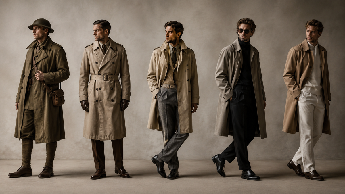 Evolução histórica do trench coat, do militar ao moderno