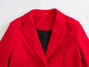 Sobretudo Feminino Longo Vermelho Elisa - Zellum