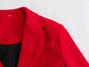 Sobretudo Feminino Longo Vermelho Elisa - Zellum