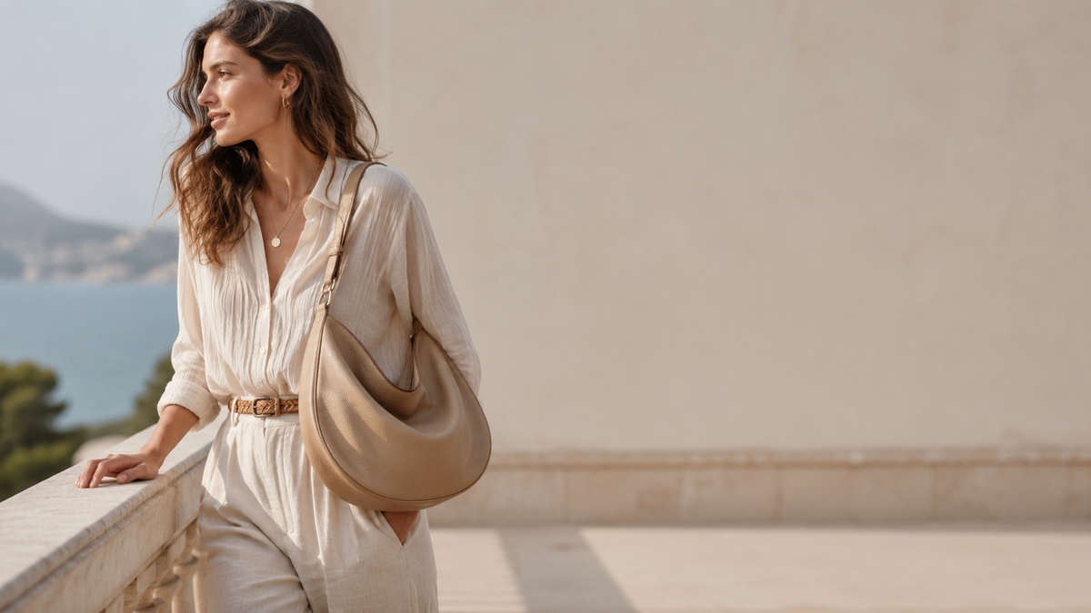 Bolsa hobo feminina em look casual despojado