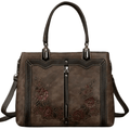 Alt text: Bolsa feminina de couro legítimo na cor preta elegante.