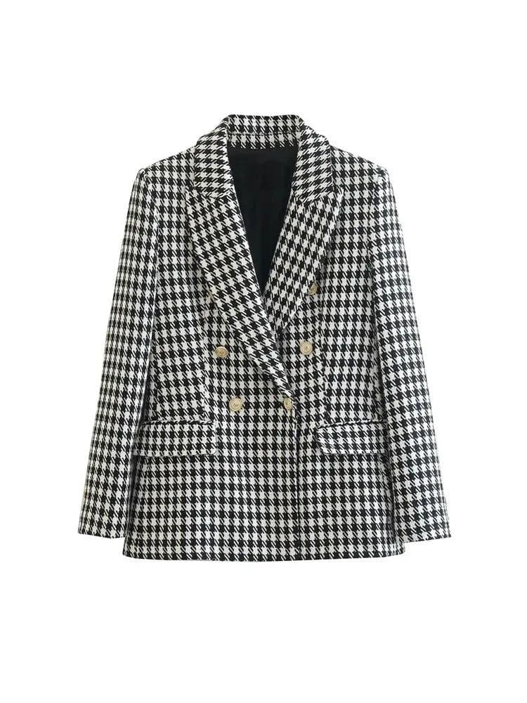 Blazer feminino preto de alfaiataria elegante da marca Elysium.