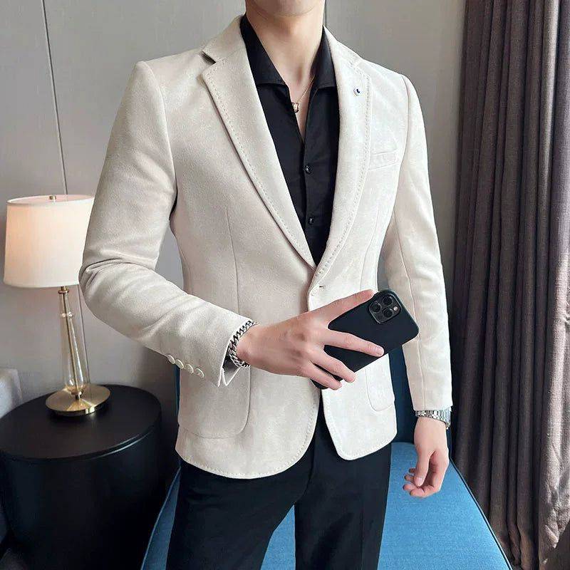 Blazer Masculino Slim Casual Com 1 Botão Apricot - Zellum