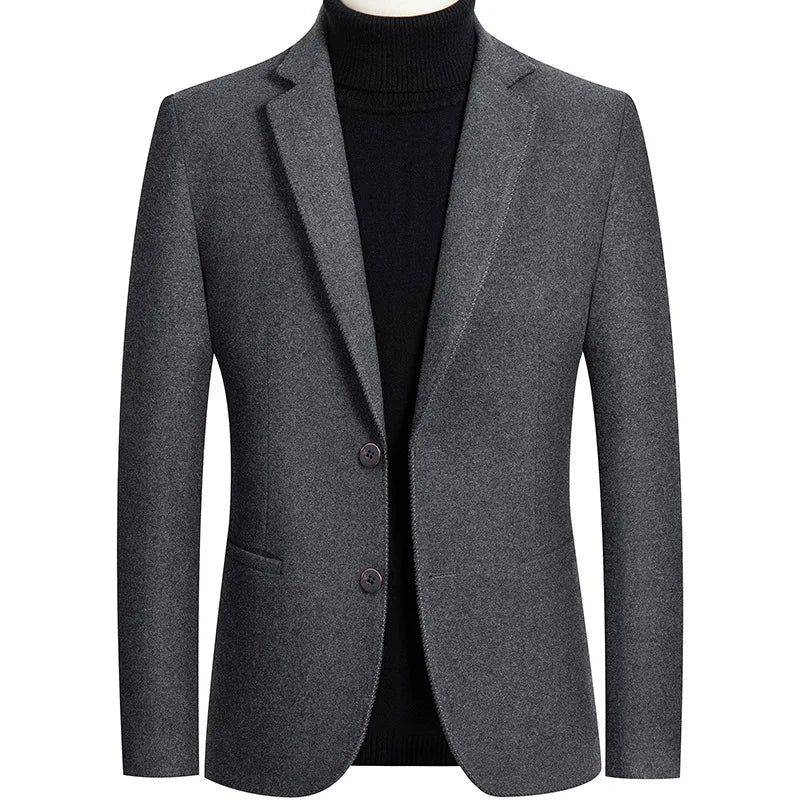 Alt text: Blazer Masculino Slim Vanguard em tom clássico de cinza.