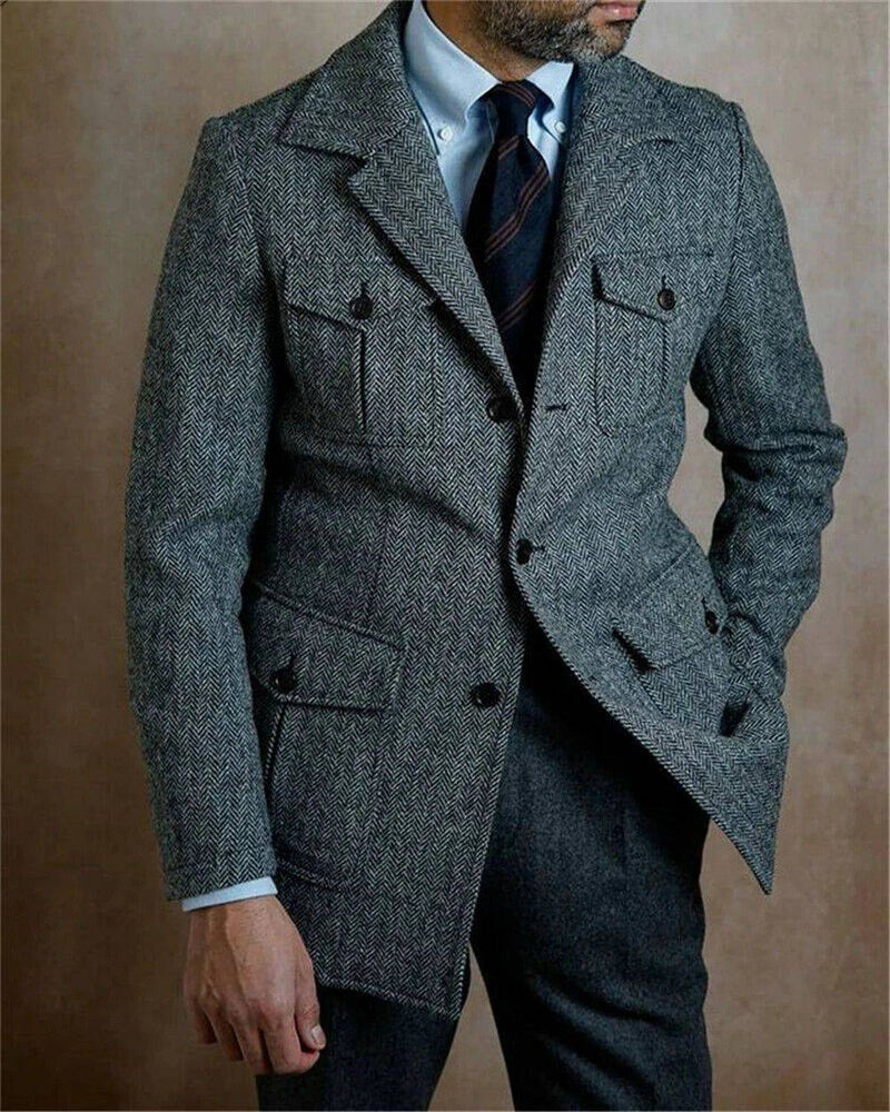 Blazer Masculino Vintage Washington Cinza - Zellum