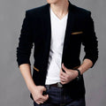 Blazer masculino de veludo outono em tom clássico.