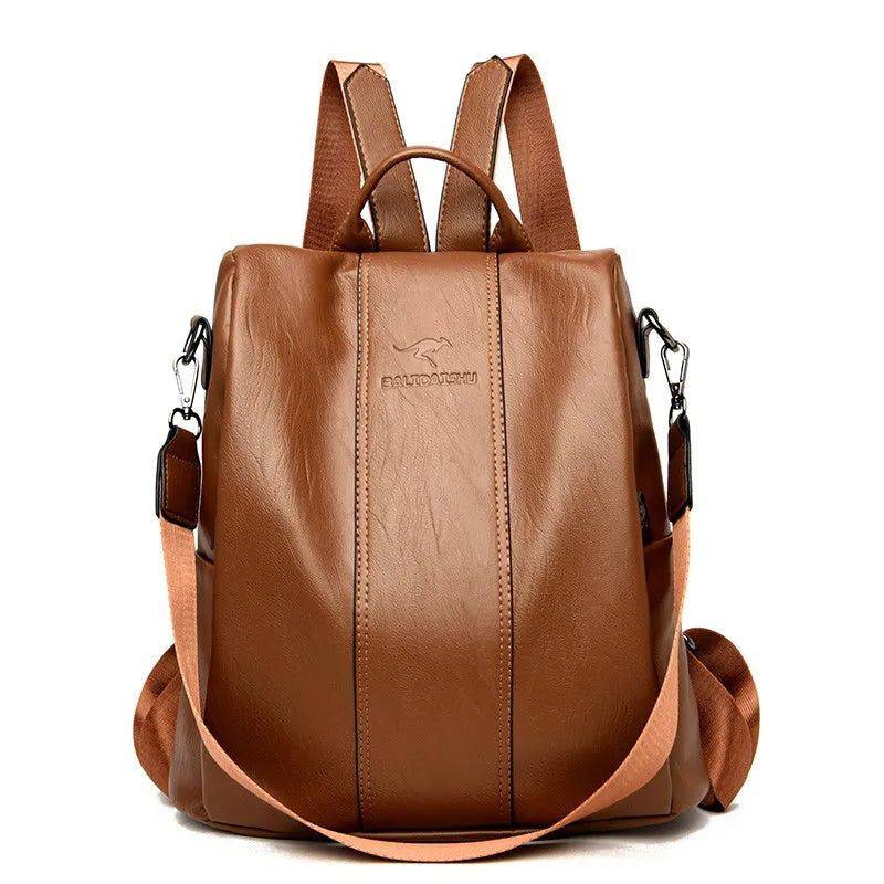 Bolsa Mochila Feminina Antifurto de Couro - Zellum