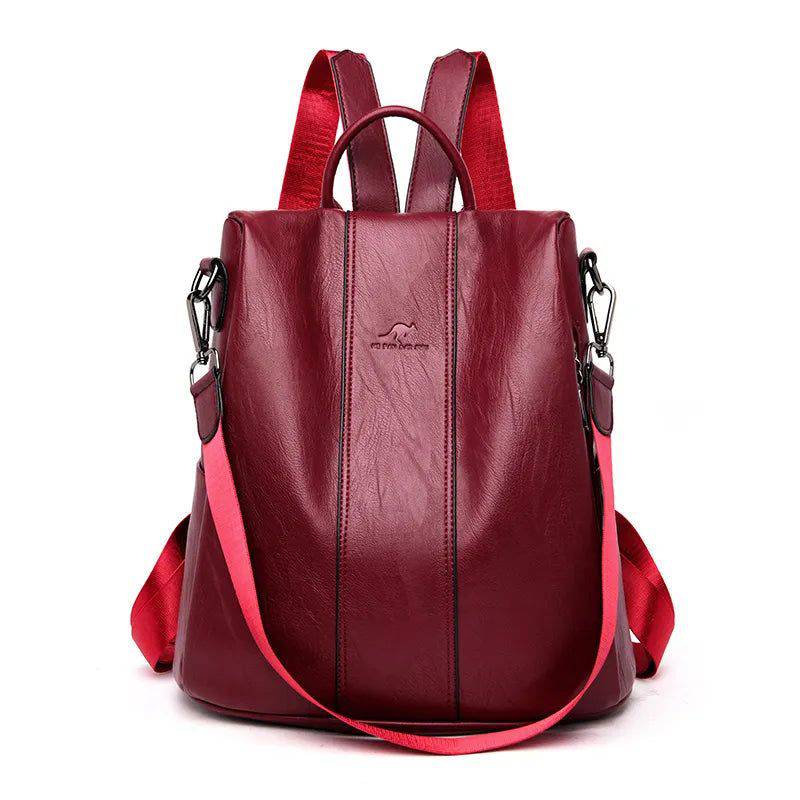 Bolsa Mochila Feminina Antifurto de Couro - Zellum