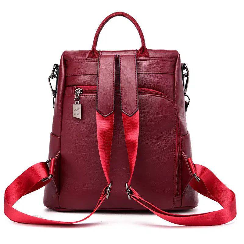 Bolsa Mochila Feminina Antifurto de Couro - Zellum