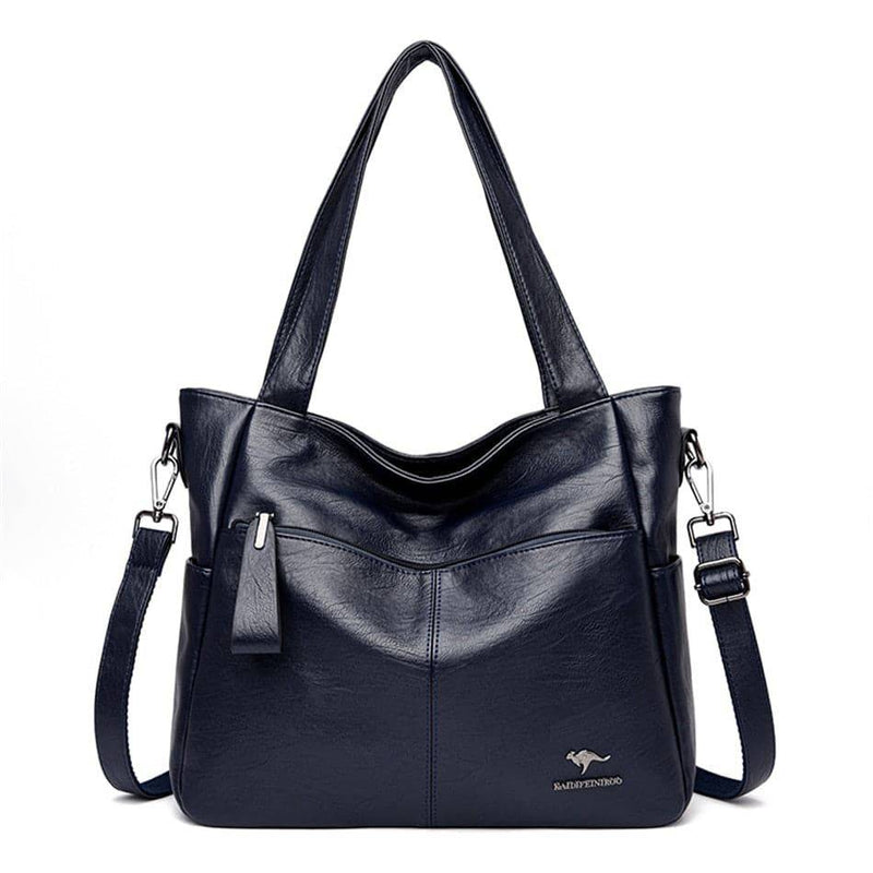 "Bolsa Tote de Couro Feminina Lara em tom neutro."