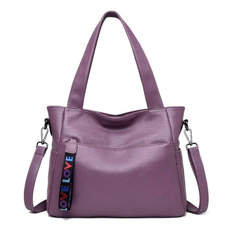Alt text: Bolsa Tote de Couro Feminina Lara em tom neutro.