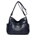 Bolsa Tiracolo de Couro Feminina com Alça Regulável Azul - Zellum