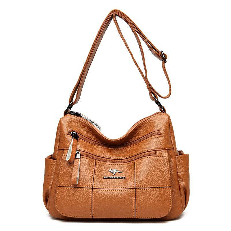 Bolsa Tiracolo de Couro Feminina com Alça Regulável Amarelo - Zellum