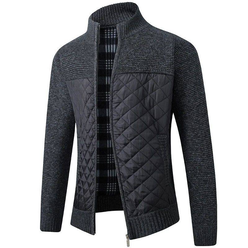 Cardigan Masculino Para Inverno com Acabamento em Algodão Preto - Zellum