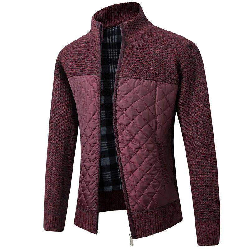 Cardigan Masculino Para Inverno com Acabamento em Algodão Vinho - Zellum