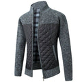 Cardigan Masculino Para Inverno com Acabamento em Algodão Cinza Escuro - Zellum
