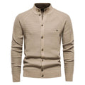 Cardigan Masculino de Algodão com Fechamento em Botões Caqui - Zellum