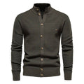 Cardigan Masculino de Algodão com Fechamento em Botões Verde - Zellum