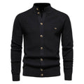 Cardigan Masculino de Algodão com Fechamento em Botões Preto - Zellum