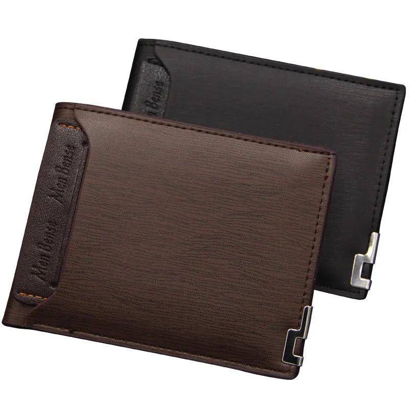 Alt text: "Carteira de couro masculina executiva marrom escuro elegante"