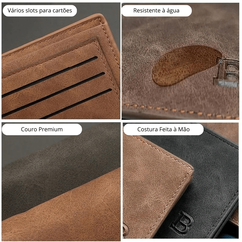Carteira De Couro Masculina Minimalista - Zellum
