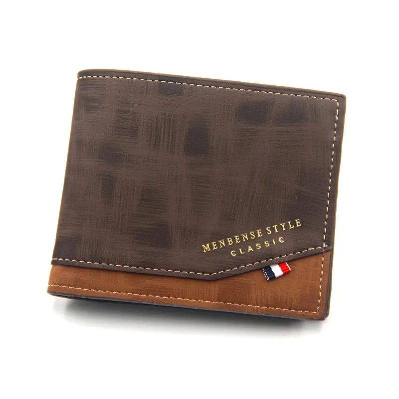 Alt text: Carteira masculina de couro clássica em tom elegante.
