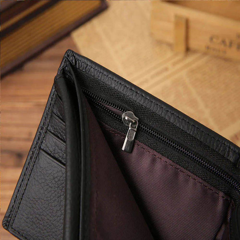 Carteira Masculina De Couro Slim Clássica - Zellum