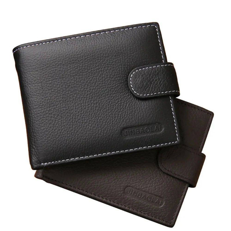 Carteira de couro marrom masculina elegante e durável.