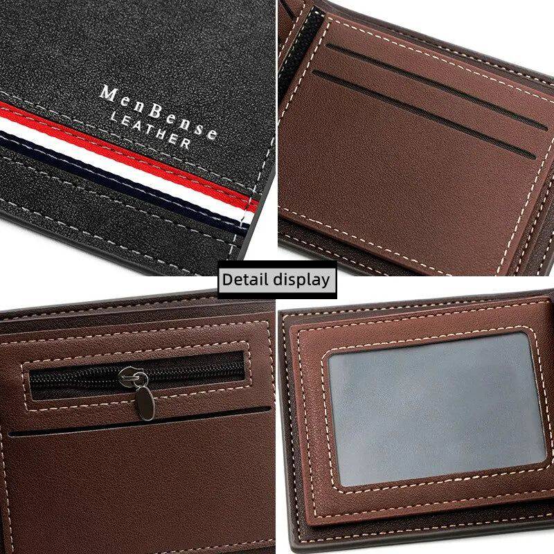 Alt text: "Carteira de Couro Masculina MenBense em tom marrom elegante"
