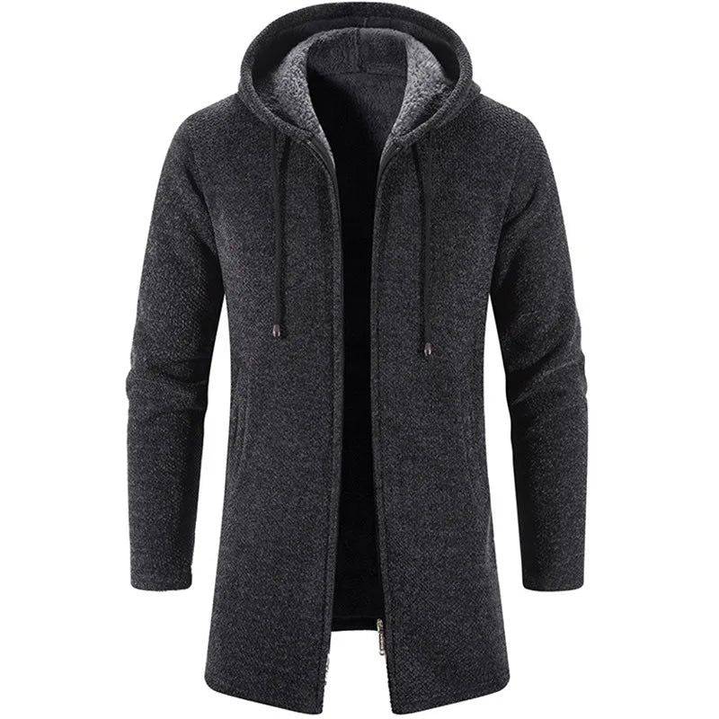 Casaco Masculino para Frio Com Capuz em Algodão Cinza Escuro - Zellum