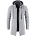 Casaco Masculino para Frio Com Capuz em Algodão Cinza Claro - Zellum