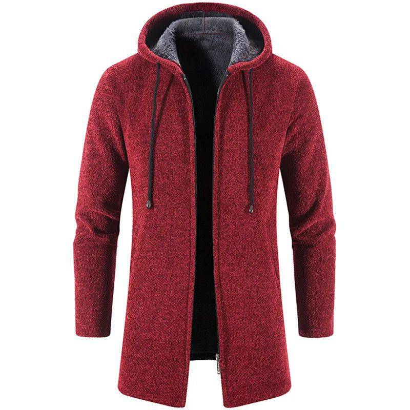 Casaco Masculino para Frio Com Capuz em Algodão Vermelho - Zellum