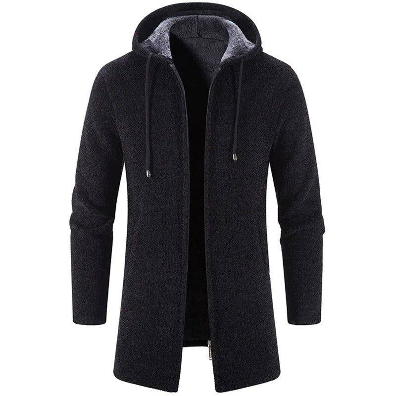 Casaco Masculino para Frio Com Capuz em Algodão Preto - Zellum