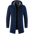 Casaco Masculino para Frio Com Capuz em Algodão Azul Marinho - Zellum