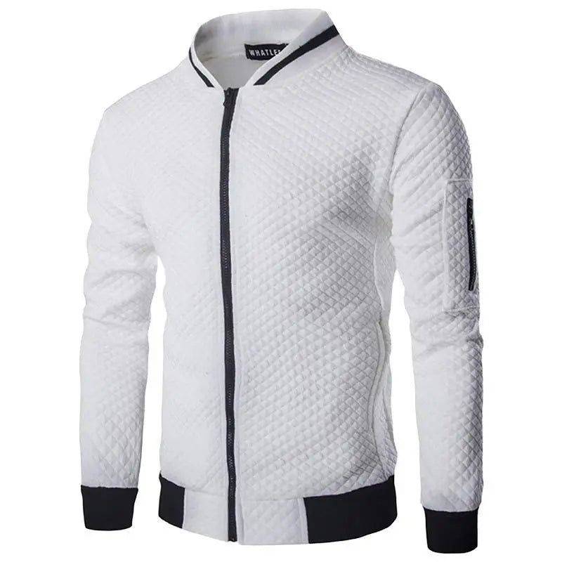 "Jaqueta masculina azul forrada para frio, estilo moderno."