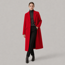 Sobretudo Feminino Longo Vermelho de Alfaiataria