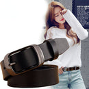 Cinto de couro feminino marrom com fivela de inox.