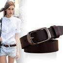Cinto de couro feminino marrom com fivela de inox.