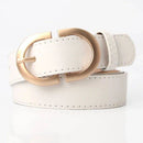 Cinto feminino de couro cru com fivela em tom rose gold