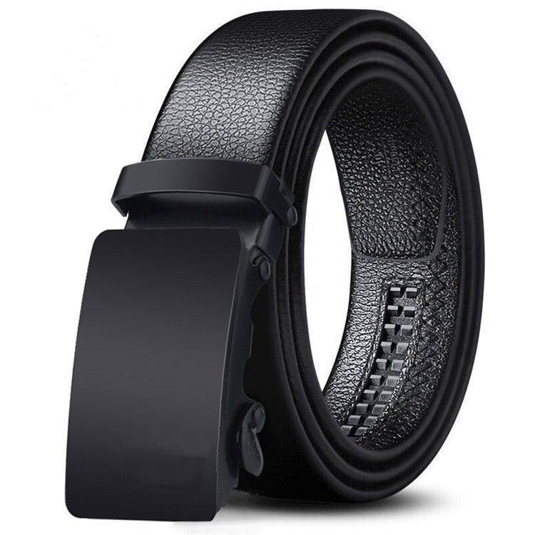 Cinto de Couro Masculino Com Fivela Automática Preto - Zellum