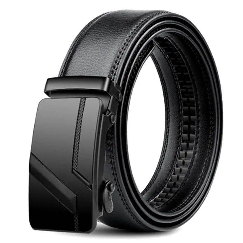 Cinto de Couro Masculino Com Fivela Automática New Man Preto - Zellum