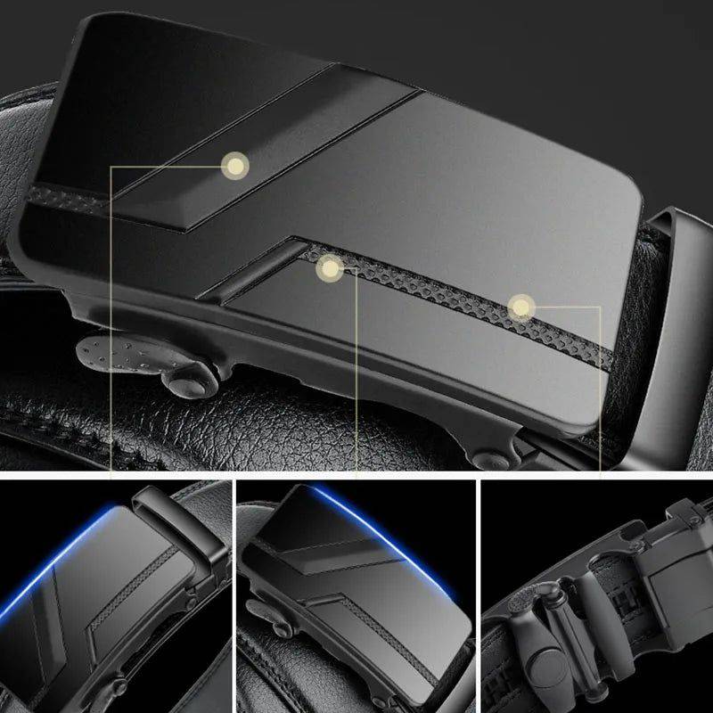 Cinto de Couro Masculino Com Fivela Automática New Man - Zellum