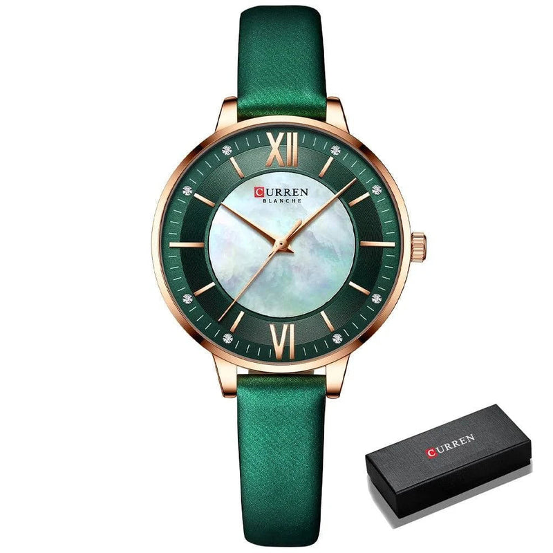 Relógio Feminino Curren Classic Pearl Verde - Zellum
