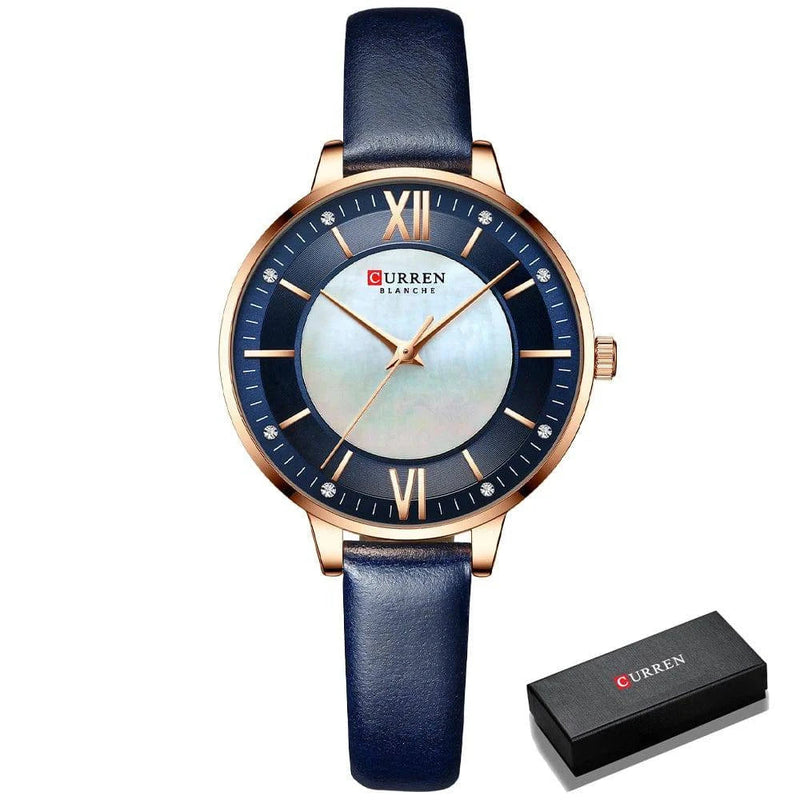 Relógio Feminino Curren Classic Pearl Azul - Zellum