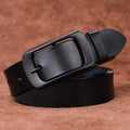 Cinto Feminino em Couro Genuíno com Fivela Fosca Preto - Zellum