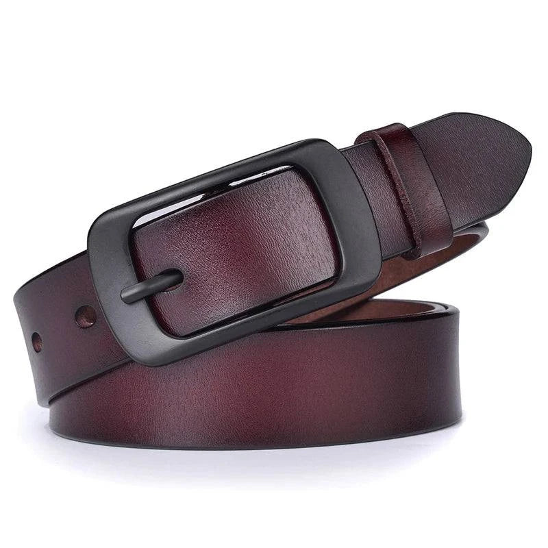 Cinto Feminino em Couro Genuíno com Fivela Fosca - Zellum