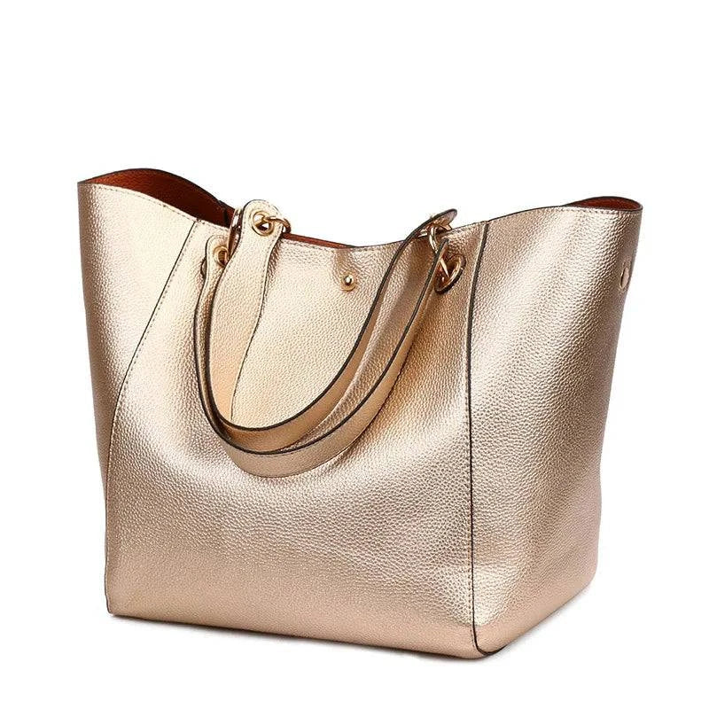 Alt text: Bolsa feminina de couro Tote Felix em marrom escuro.