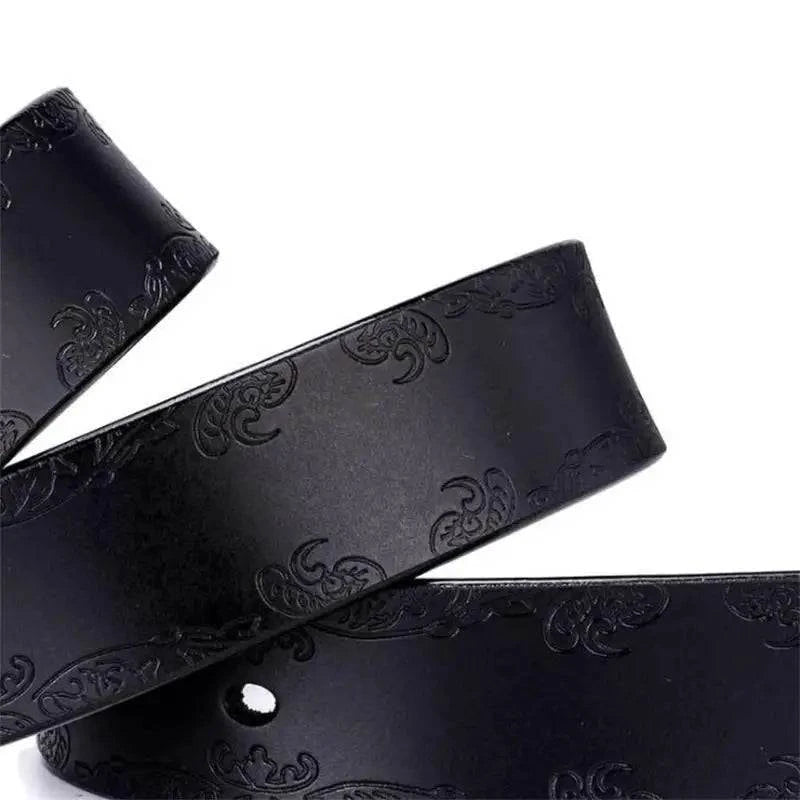 Alt text: "Cinto de Couro Genuíno Feminino com Fivela Vintage Marrom"