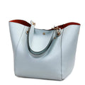 Alt text: Bolsa feminina de couro Tote Felix em marrom elegante.