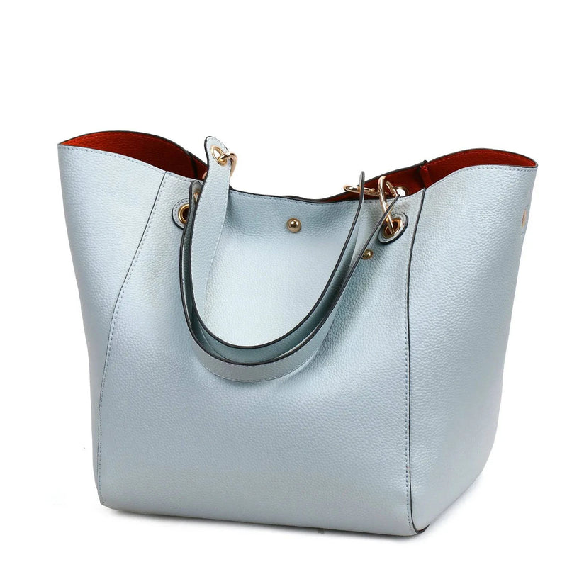 Alt text: Bolsa feminina de couro Tote Felix em marrom elegante.